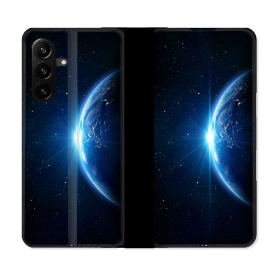 Housse Cuir Portefeuille Pour Samsung Galaxy A27 5G Univers Planete Terre