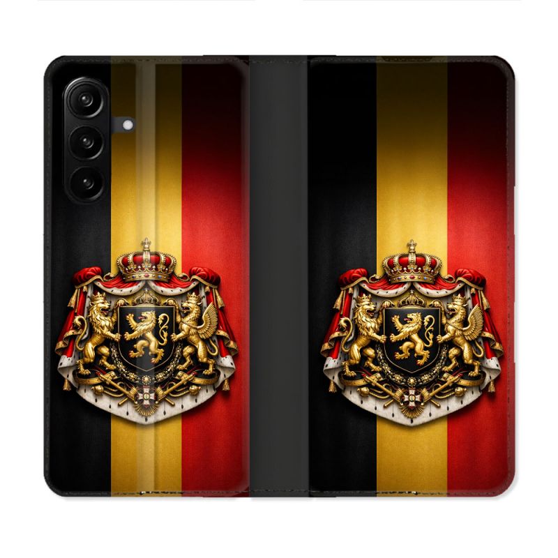 Housse Cuir Portefeuille Pour Samsung Galaxy A27 5G Voyage Drapeau Belgique