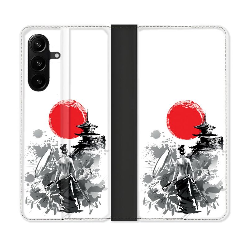 Housse Cuir Portefeuille Pour Samsung Galaxy A27 5G Voyage Japon Femme