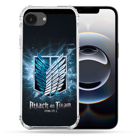 Coque Magnétique Compatible Magsafe Pour Iphone 16e Manga Attaque Titans Noir