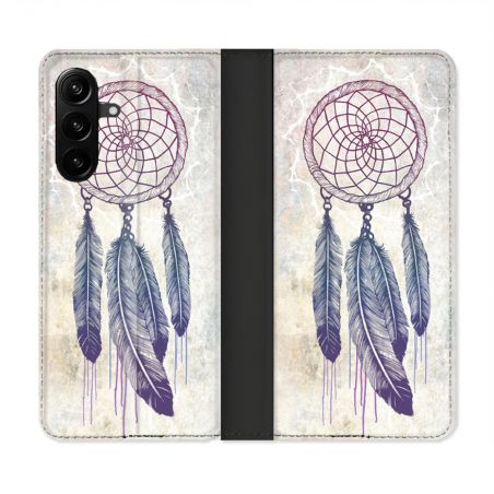 Housse Cuir Portefeuille Pour Samsung Galaxy A27 5G Zen Attrape Reve Blanc