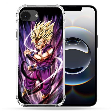Coque Magnétique Compatible Magsafe Pour Iphone 16e Manga Dragon Ball Sangohan Violet
