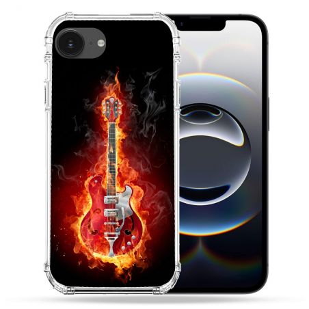 Coque Magnétique Compatible Magsafe Pour Iphone 16e Musique Guitare Electrique