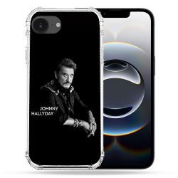 Coque Magnétique Compatible Magsafe Pour Iphone 16e Musique Johnny Hallyday Noir