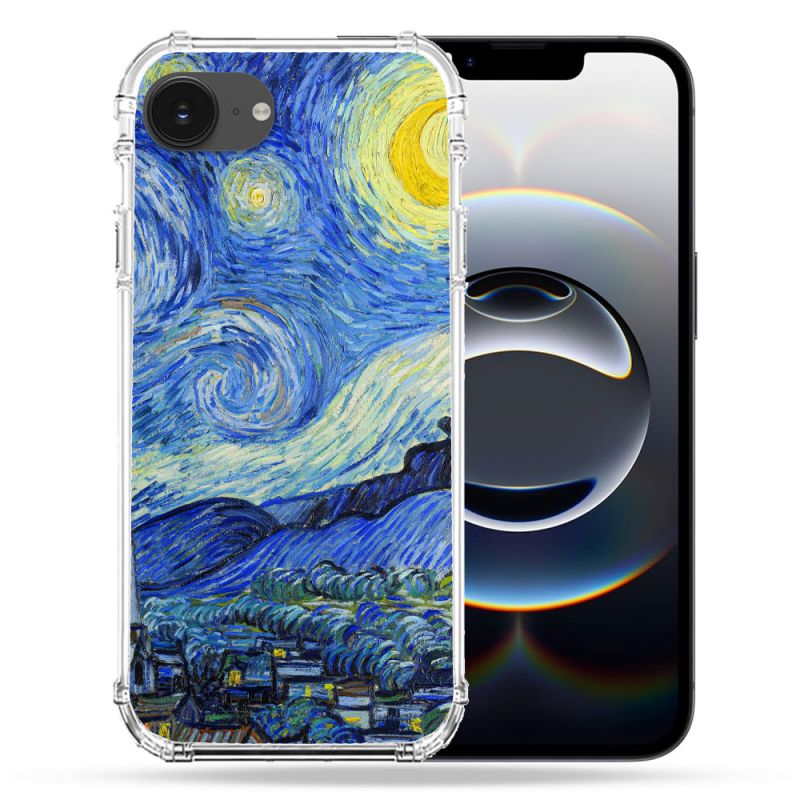Coque Magnétique Compatible Magsafe Pour Iphone 16e Peinture La nuit étoilée