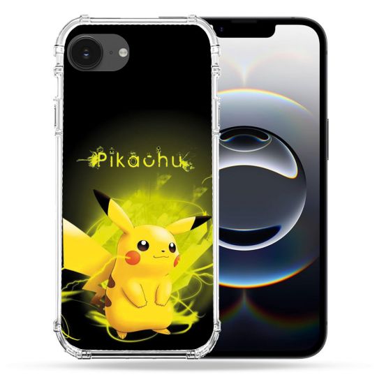 Coque Magnétique Compatible Magsafe Pour Iphone 16e Pokemon Pikachu Eclair