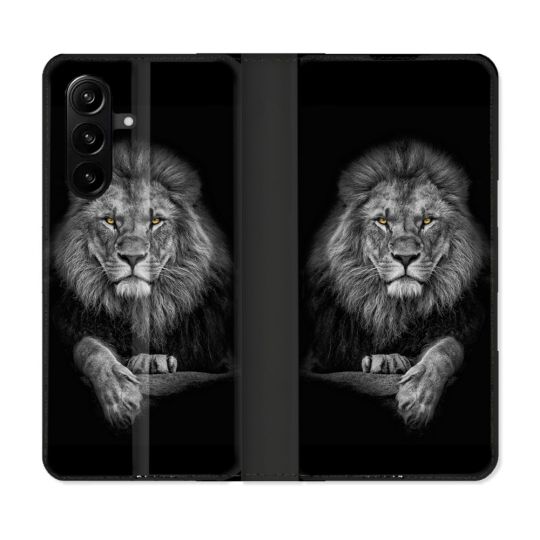 Housse Cuir Portefeuille Pour Samsung Galaxy A57 5G Animal Lion Majestueux