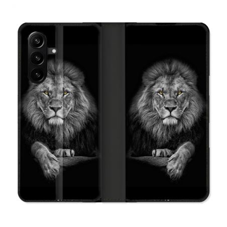 Housse Cuir Portefeuille Pour Samsung Galaxy A57 5G Animal Lion Majestueux