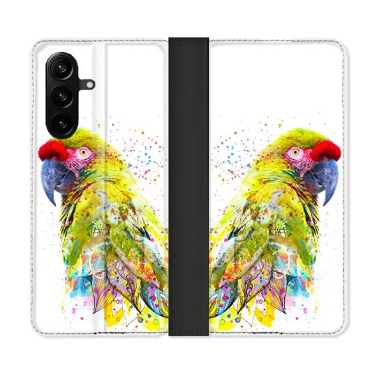Housse Cuir Portefeuille Pour Samsung Galaxy A57 5G Animal Perroquet Jaune