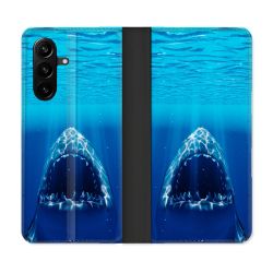 Housse Cuir Portefeuille Pour Samsung Galaxy A57 5G Animal Requin Dent