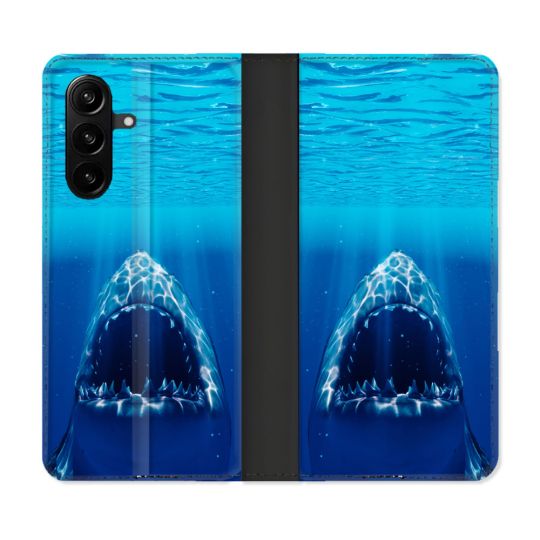 Housse Cuir Portefeuille Pour Samsung Galaxy A57 5G Animal Requin Dent