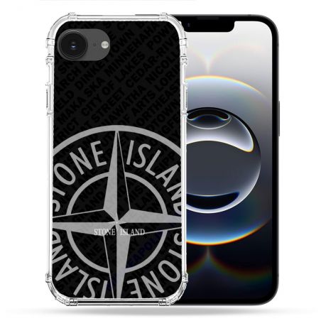 Coque Magnétique Compatible Magsafe Pour Iphone 16e Stone Island Gris
