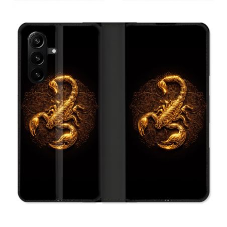 Housse Cuir Portefeuille Pour Samsung Galaxy A57 5G Animal Scorpion Fresque 2026