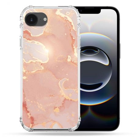 Coque Magnétique Compatible Magsafe Pour Iphone 16e Texture Marbre Rose