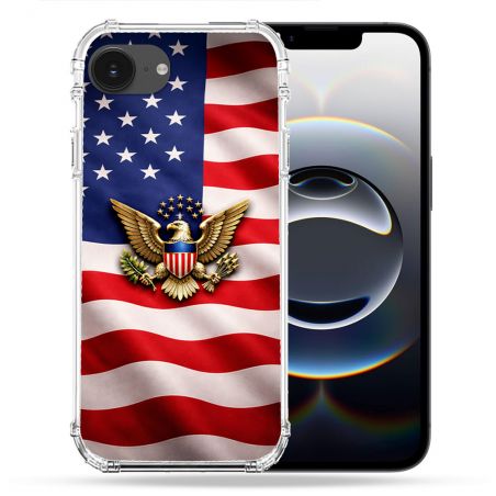 Coque Magnétique Compatible Magsafe Pour Iphone 16e Voyage Drapeau USA Etats Unis
