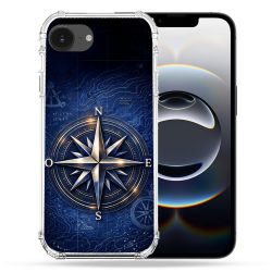 Coque Magnétique Compatible Magsafe Pour Iphone 16e Voyage Rose des Vents Marine