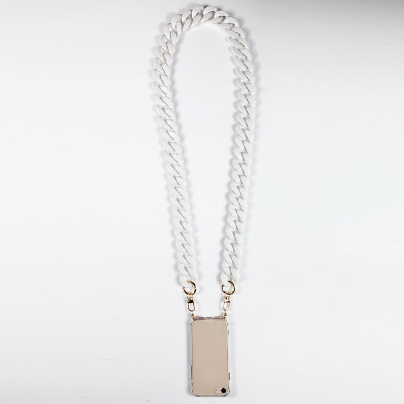 Coque Pour Iphone 16e avec Lanière / Cordon Anneaux Blanc