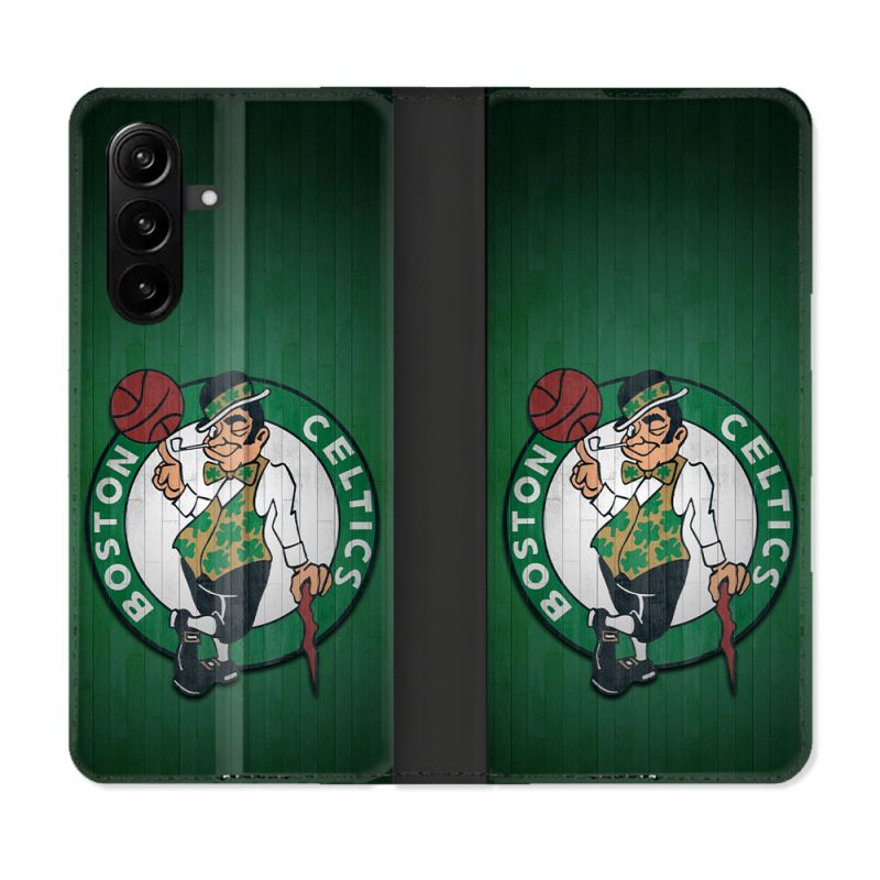 Housse Cuir Portefeuille Pour Samsung Galaxy A57 5G Basket Boston Celtics