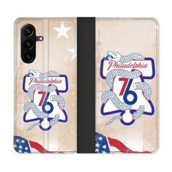 Housse Cuir Portefeuille Pour Samsung Galaxy A57 5G Basket Philadelphia 76ers