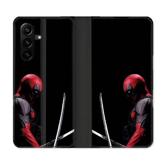 Housse Cuir Portefeuille Pour Samsung Galaxy A57 5G Deadpool Epee