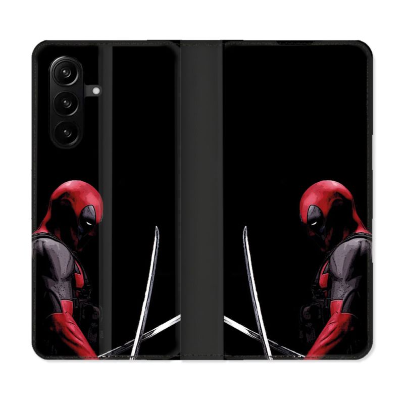 Housse Cuir Portefeuille Pour Samsung Galaxy A57 5G Deadpool Epee