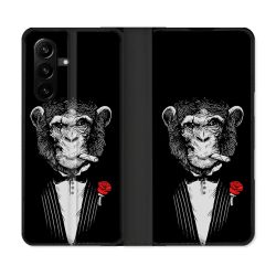 Housse Cuir Portefeuille Pour Samsung Galaxy A57 5G Decale Singe Mafia