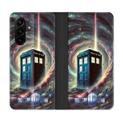 Housse Cuir Portefeuille Pour Samsung Galaxy A57 5G Dr Who Tardis Univers