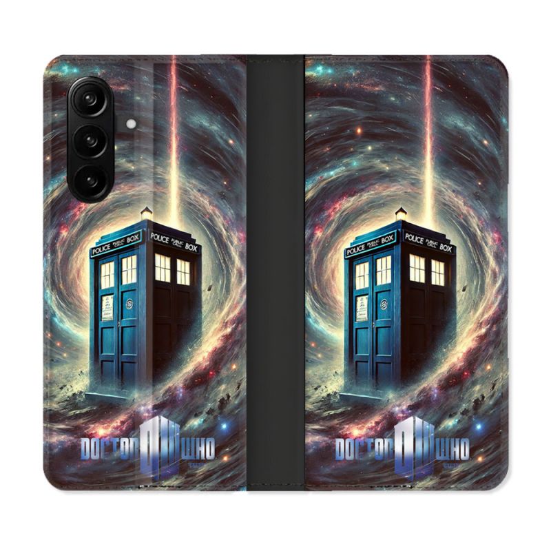 Housse Cuir Portefeuille Pour Samsung Galaxy A57 5G Dr Who Tardis Univers