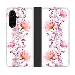 Housse Cuir Portefeuille Pour Samsung Galaxy A57 5G Fleur Eclosion