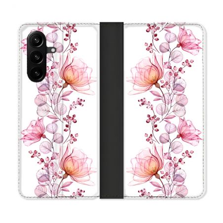 Housse Cuir Portefeuille Pour Samsung Galaxy A57 5G Fleur Eclosion