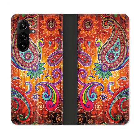 Housse Cuir Portefeuille Pour Samsung Galaxy A57 5G Fleur Psychedelic