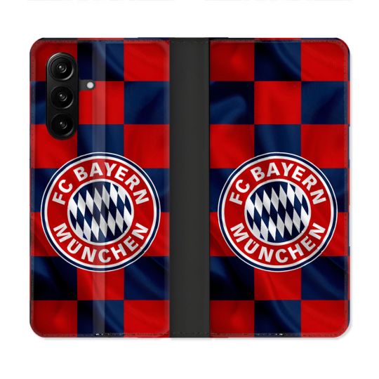Housse Cuir Portefeuille Pour Samsung Galaxy A57 5G Foot Bayern Munich Carreaux
