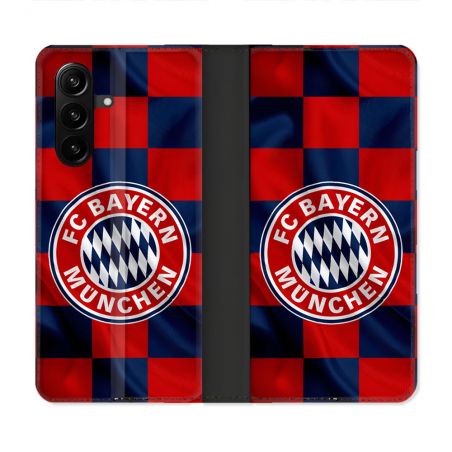 Housse Cuir Portefeuille Pour Samsung Galaxy A57 5G Foot Bayern Munich Carreaux