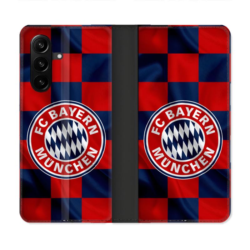 Housse Cuir Portefeuille Pour Samsung Galaxy A57 5G Foot Bayern Munich Carreaux