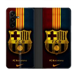 Housse Cuir Portefeuille Pour Samsung Galaxy A57 5G Foot FC Barcelone Vintage