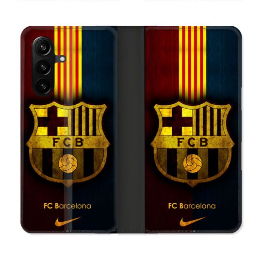 Housse Cuir Portefeuille Pour Samsung Galaxy A57 5G Foot FC Barcelone Vintage