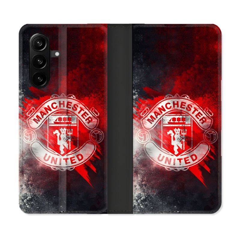 Housse Cuir Portefeuille Pour Samsung Galaxy A57 5G Foot Manchester United