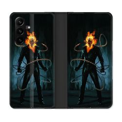Housse Cuir Portefeuille Pour Samsung Galaxy A57 5G Ghost Rider