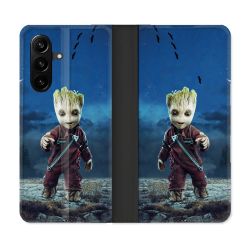 Housse Cuir Portefeuille Pour Samsung Galaxy A57 5G Groot Bleu