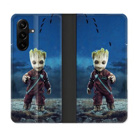 Housse Cuir Portefeuille Pour Samsung Galaxy A57 5G Groot Bleu