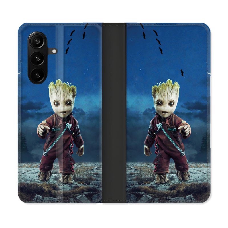 Housse Cuir Portefeuille Pour Samsung Galaxy A57 5G Groot Bleu