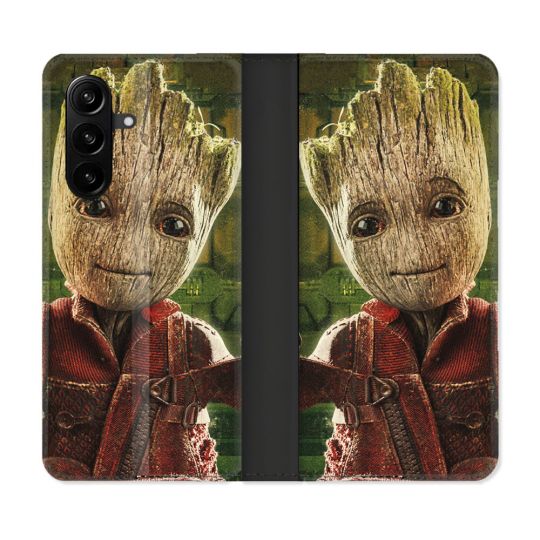 Housse Cuir Portefeuille Pour Samsung Galaxy A57 5G Groot Vert