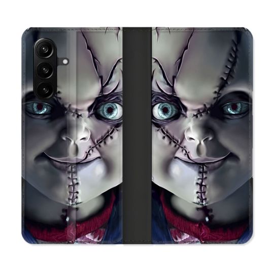Housse Cuir Portefeuille Pour Samsung Galaxy A57 5G Horreur Chucky Cicatrice