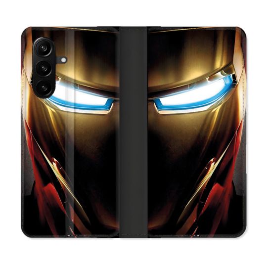Housse Cuir Portefeuille Pour Samsung Galaxy A57 5G Iron Man Casque