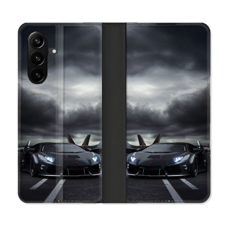 Housse Cuir Portefeuille Pour Samsung Galaxy A57 5G Lamborghini Avion