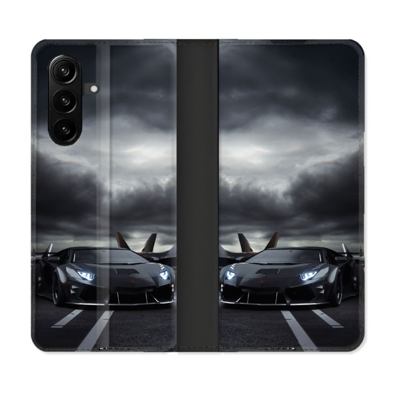 Housse Cuir Portefeuille Pour Samsung Galaxy A57 5G Lamborghini Avion