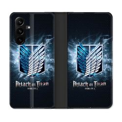 Housse Cuir Portefeuille Pour Samsung Galaxy A57 5G Manga Attaque Titans Noir