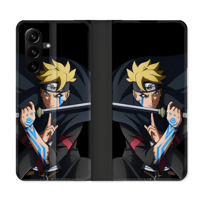 Housse Cuir Portefeuille Pour Samsung Galaxy A57 5G Manga Boruto Tatouage