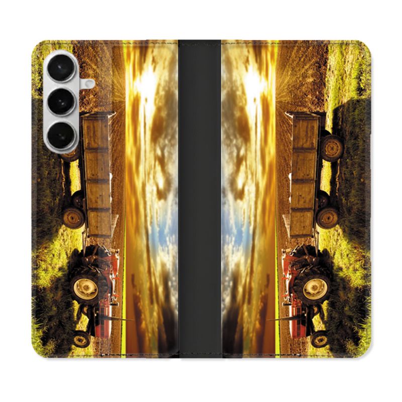 Housse cuir portefeuille Pour Samsung Galaxy S26 Agriculture Tracteur Color