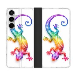 Housse cuir portefeuille Pour Samsung Galaxy S26 Animal Salamandre Color 2026